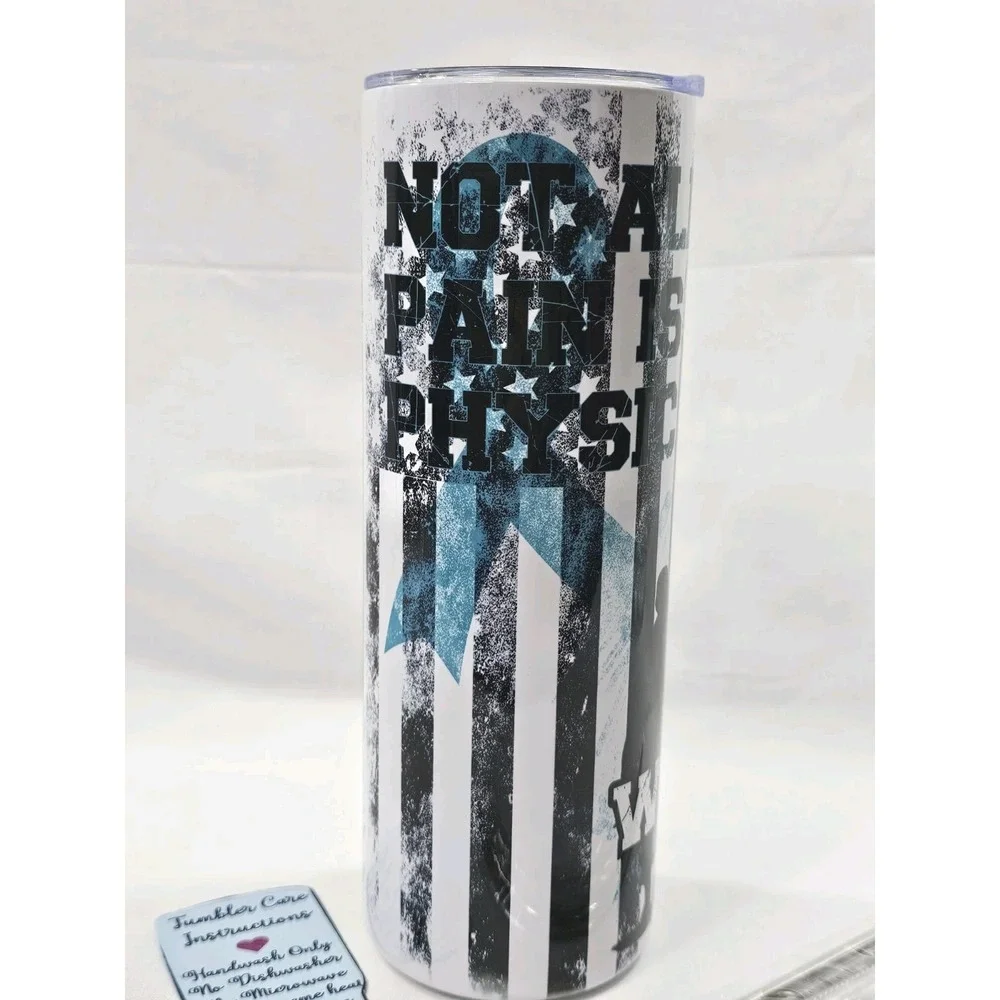 Pain Wounds Health American Flag 20Oz Tumbler Travel Insulated Patriotic Support